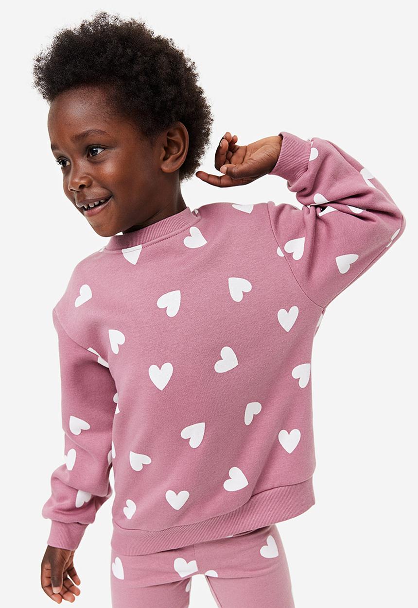 H&M - 2-Pack sweatshirts - old rose/hearts 