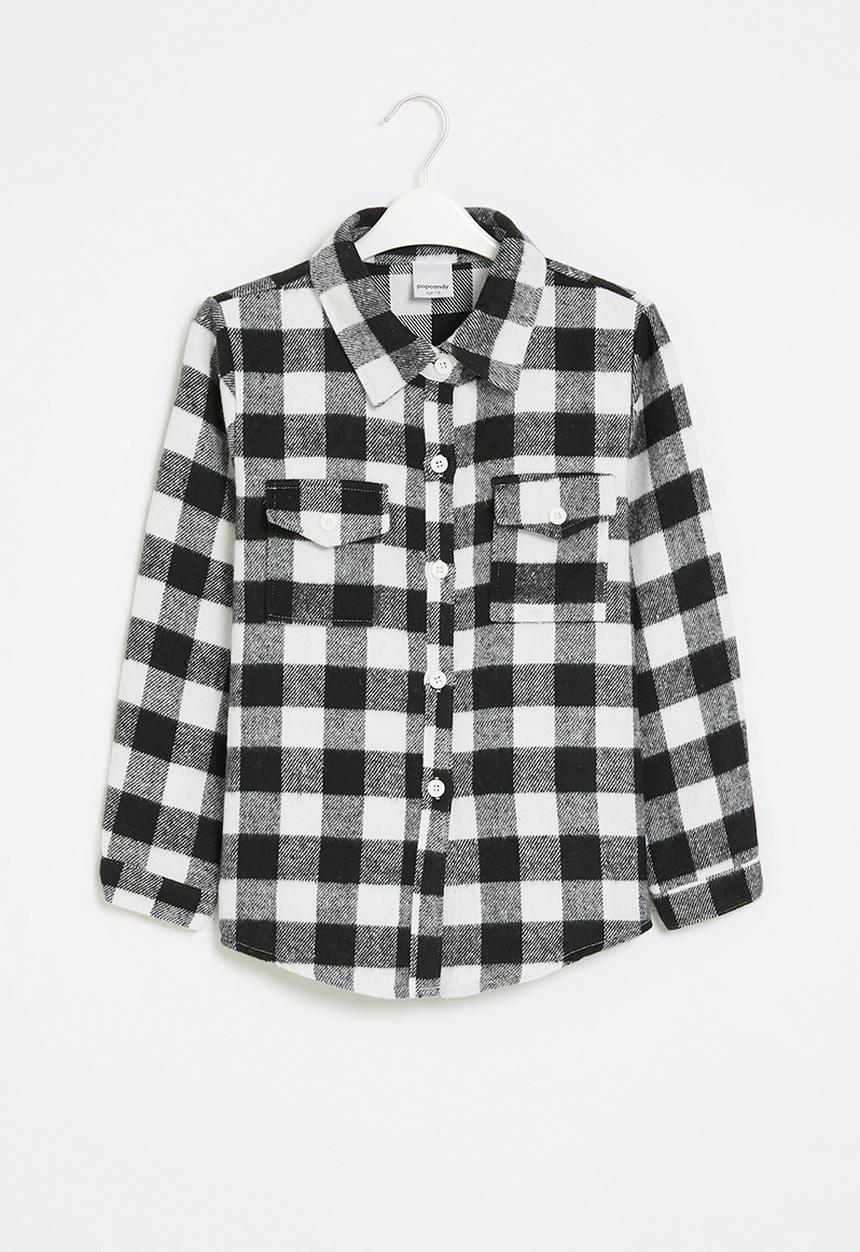 Pop Candy - Plaid shacket - black & white