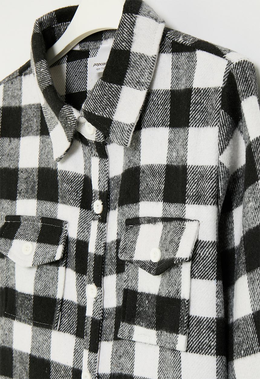 Pop Candy - Plaid shacket - black & white