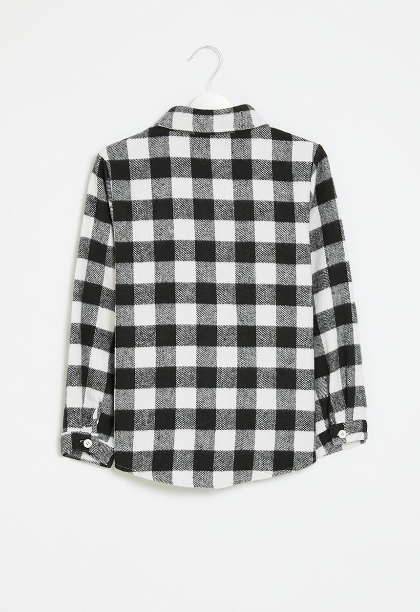 Pop Candy - Plaid shacket - black & white