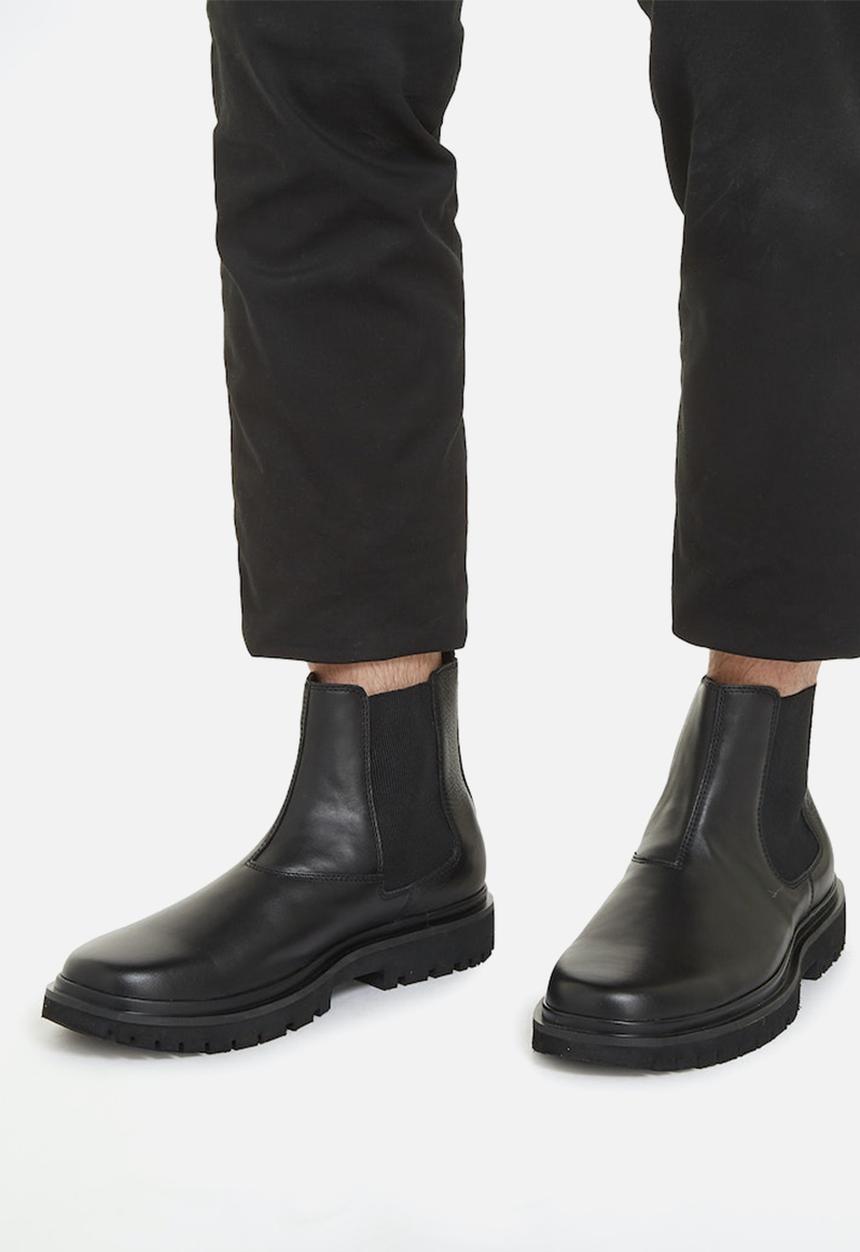 Calvin Klein - Eva boot mid chelsea leather in sat - black