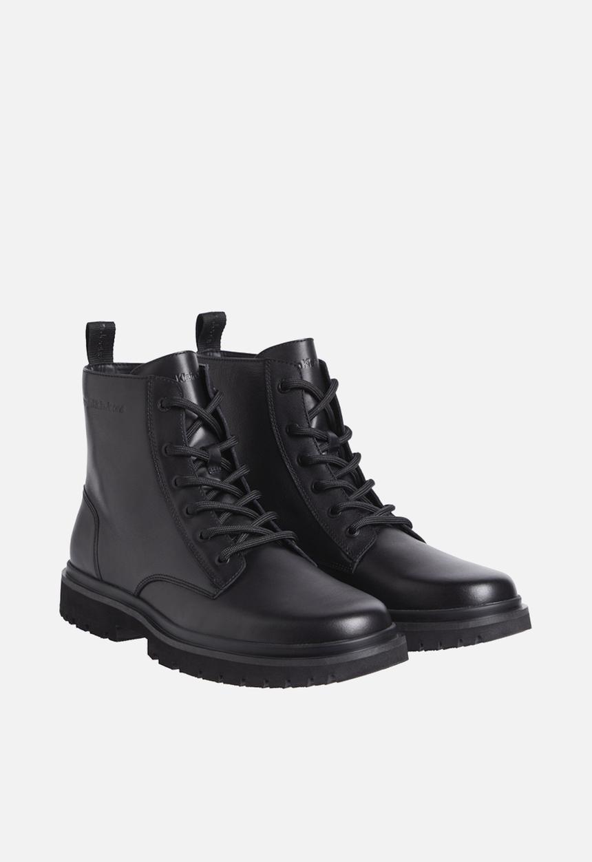 Calvin Klein - Eva boot mid lace up leather in fad - black