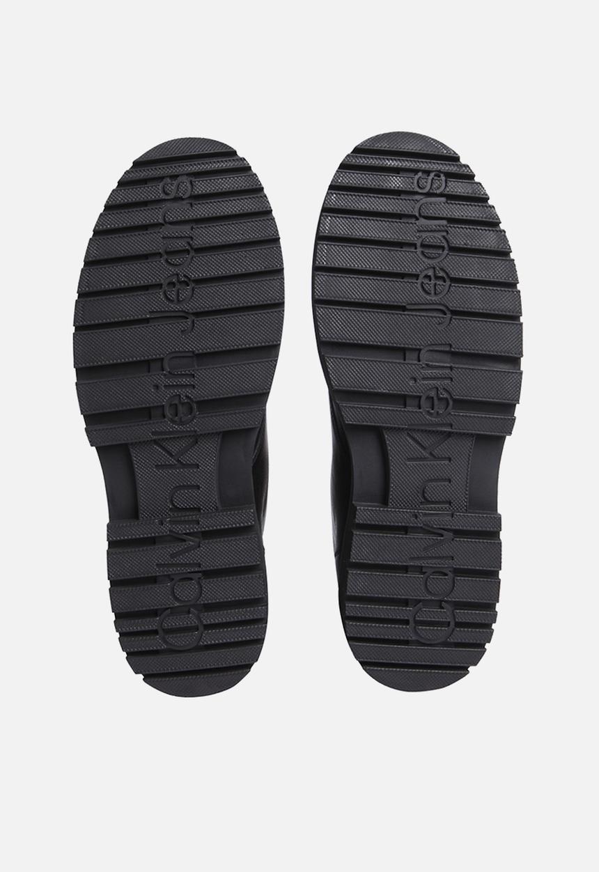 Calvin Klein - Eva boot mid lace up leather in fad - black