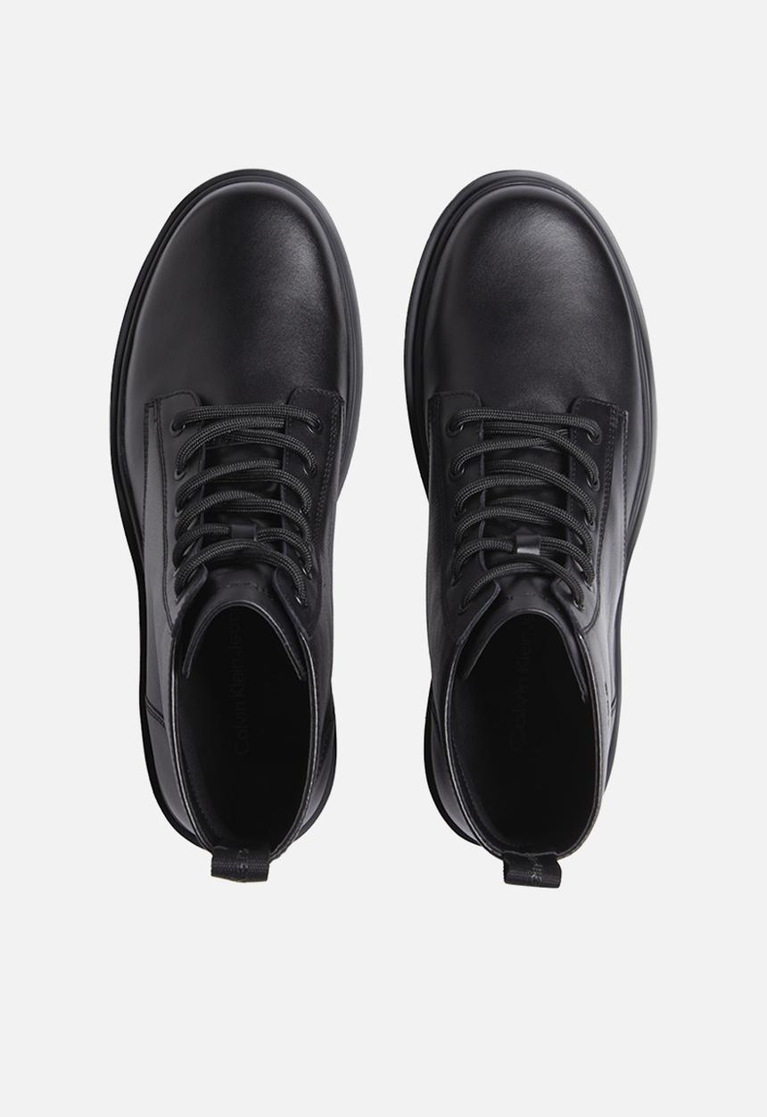 Calvin Klein - Eva boot mid lace up leather in fad - black