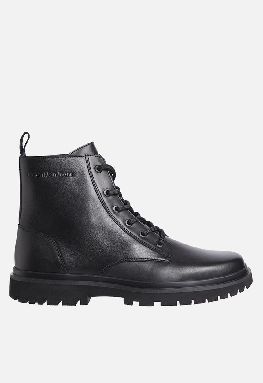 Calvin Klein - Eva boot mid lace up leather in fad - black