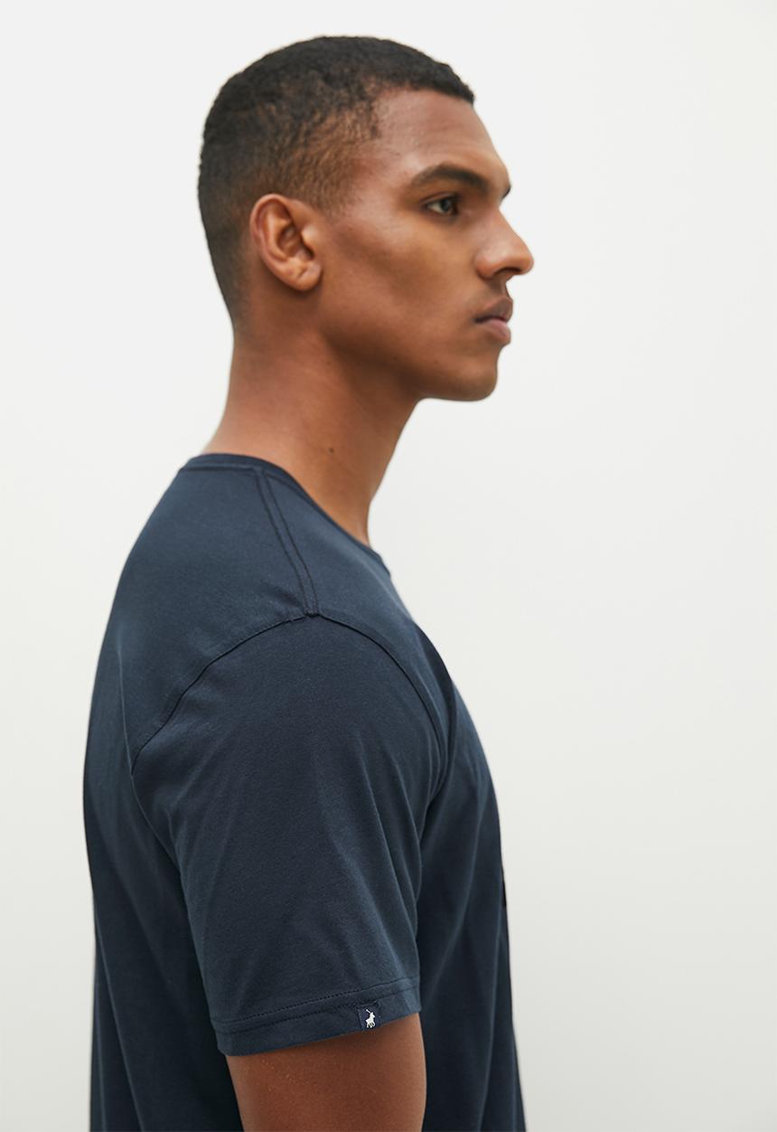POLO - Harry short sleeve crest flock tee - navy