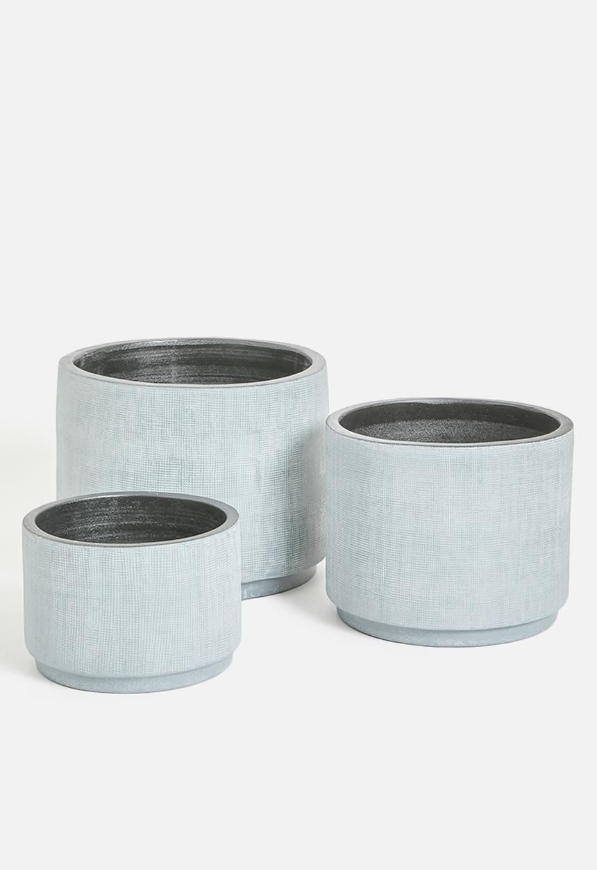 H&S - Cube planter set of 3 - grey