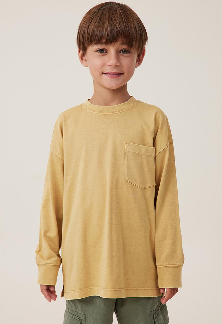 Cotton On - The essential long sleeve tee - mustard seed wash