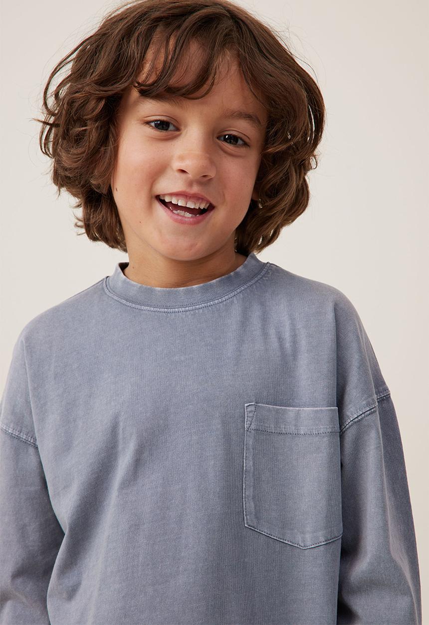 Cotton On - The essential long sleeve tee - steel wash