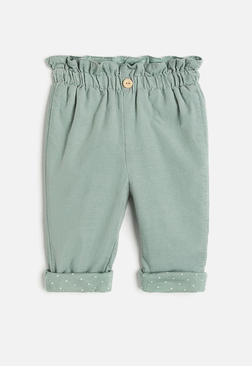 H&M - Lined corduroy trousers - dusty green