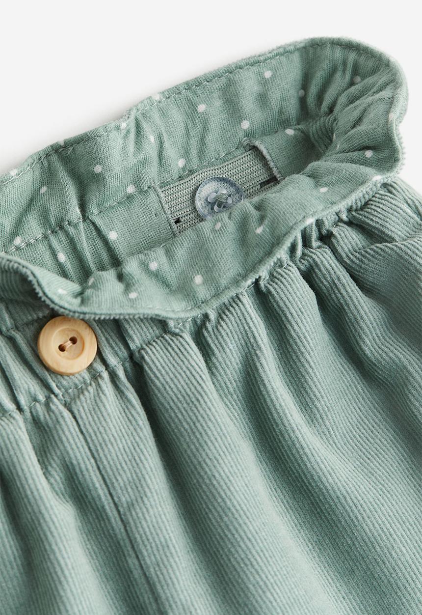 H&M - Lined corduroy trousers - dusty green