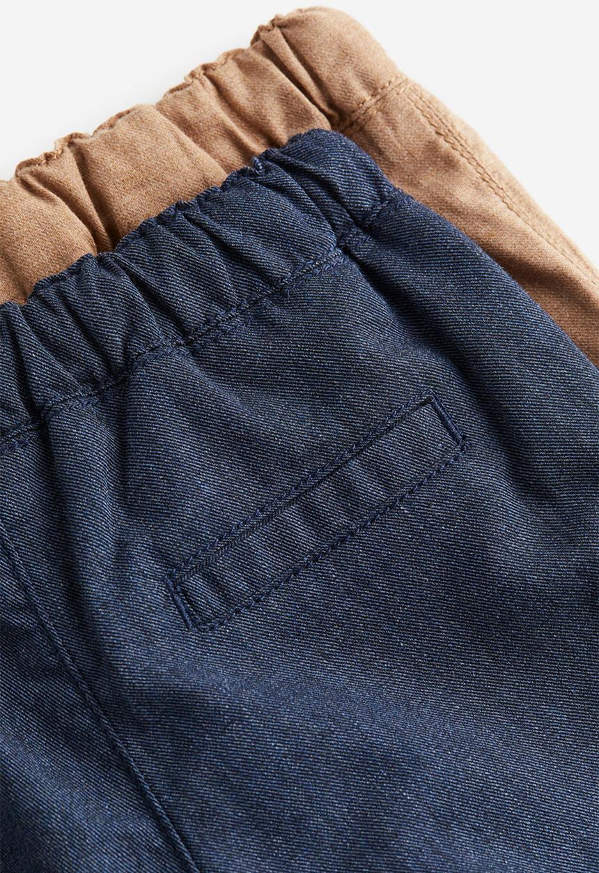 H&M - 2-Pack fully lined cotton trousers - dark beige & dark blue