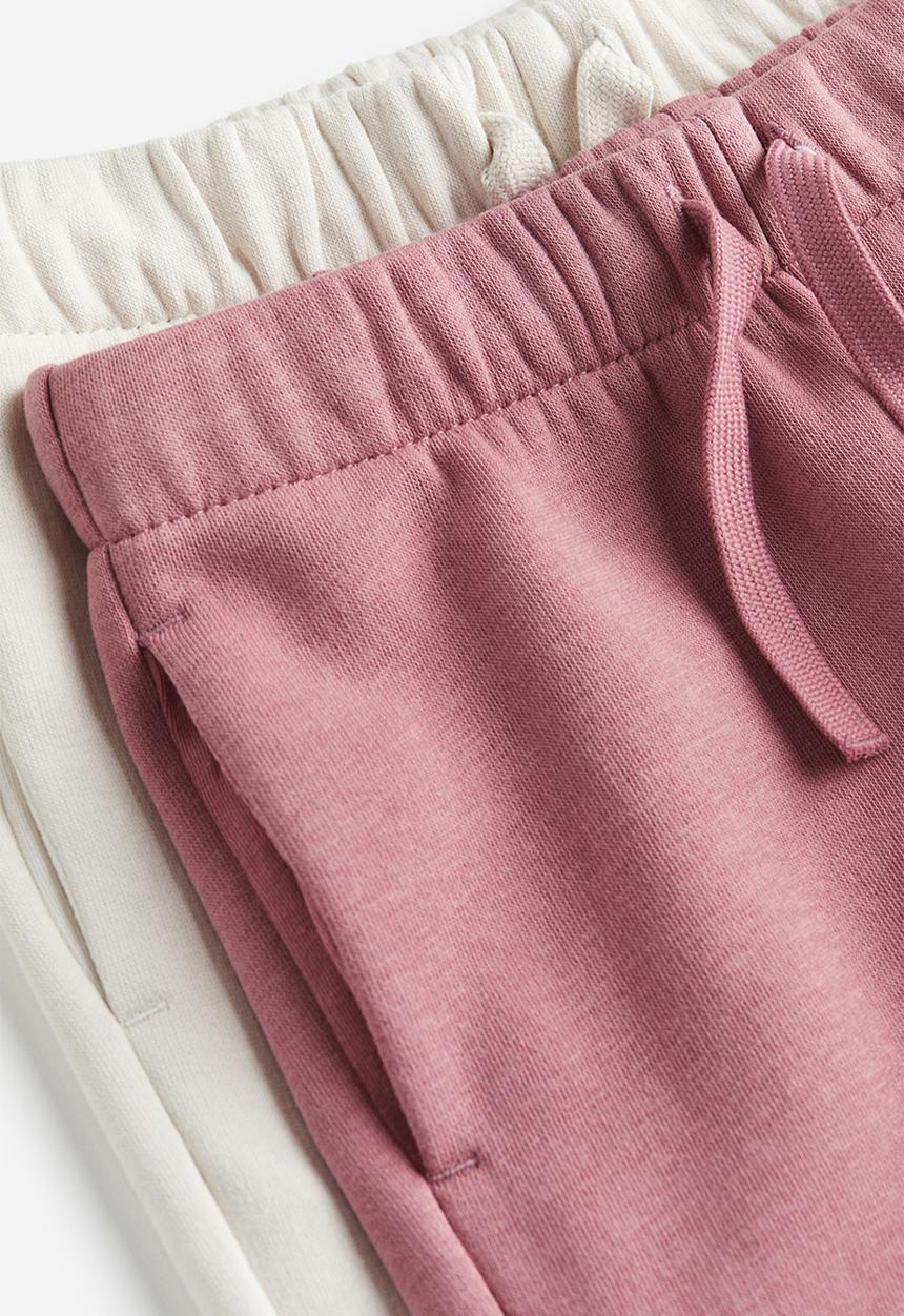 H&M - 2-Pack joggers - old rose & natural white
