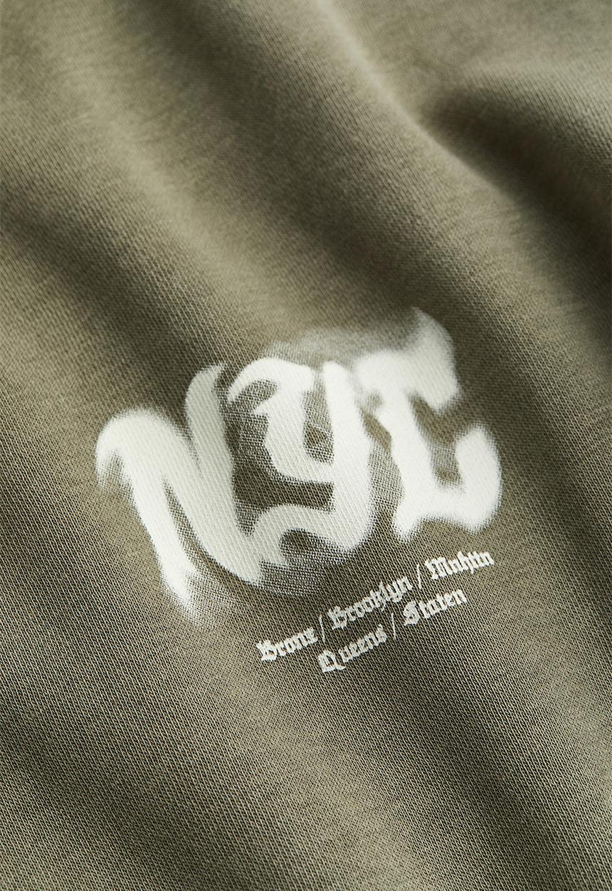 H&M - Sweatshirt - dark khaki green & nyc