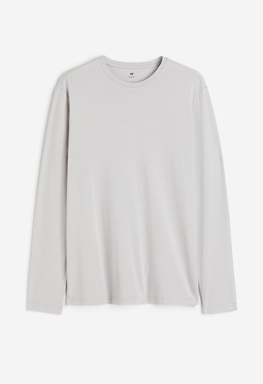 H&M - Slim fit jersey top - light grey