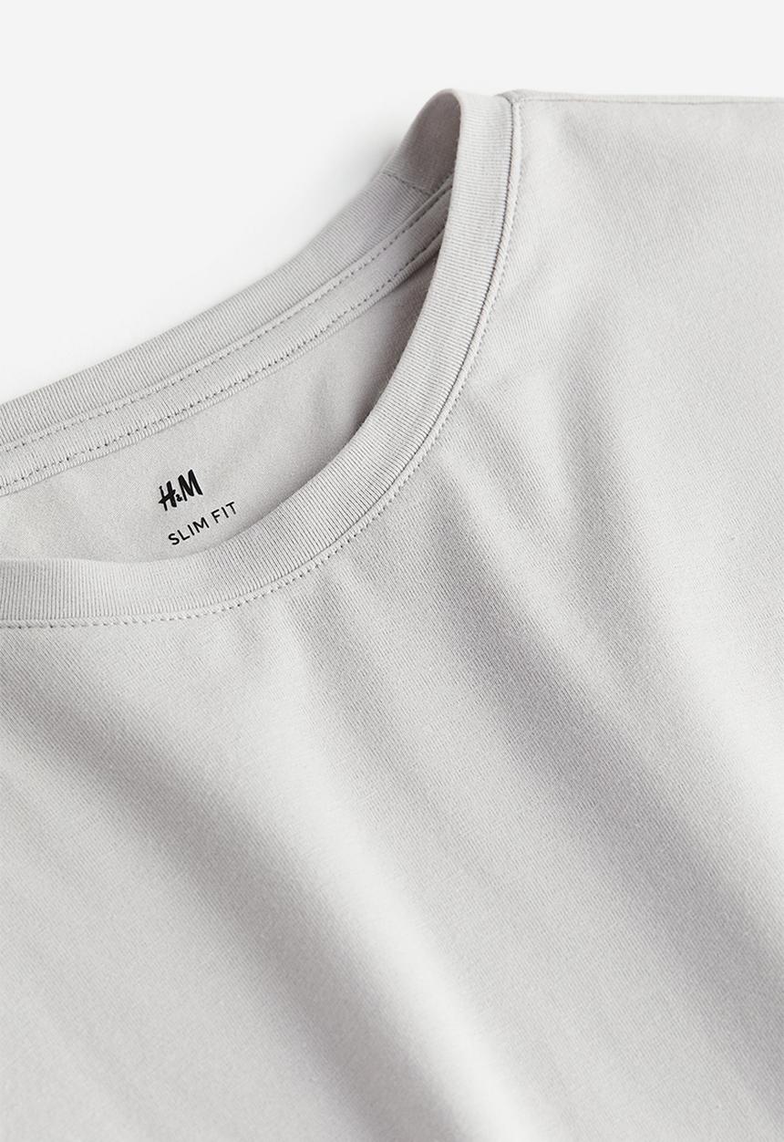 H&M - Slim fit jersey top - light grey
