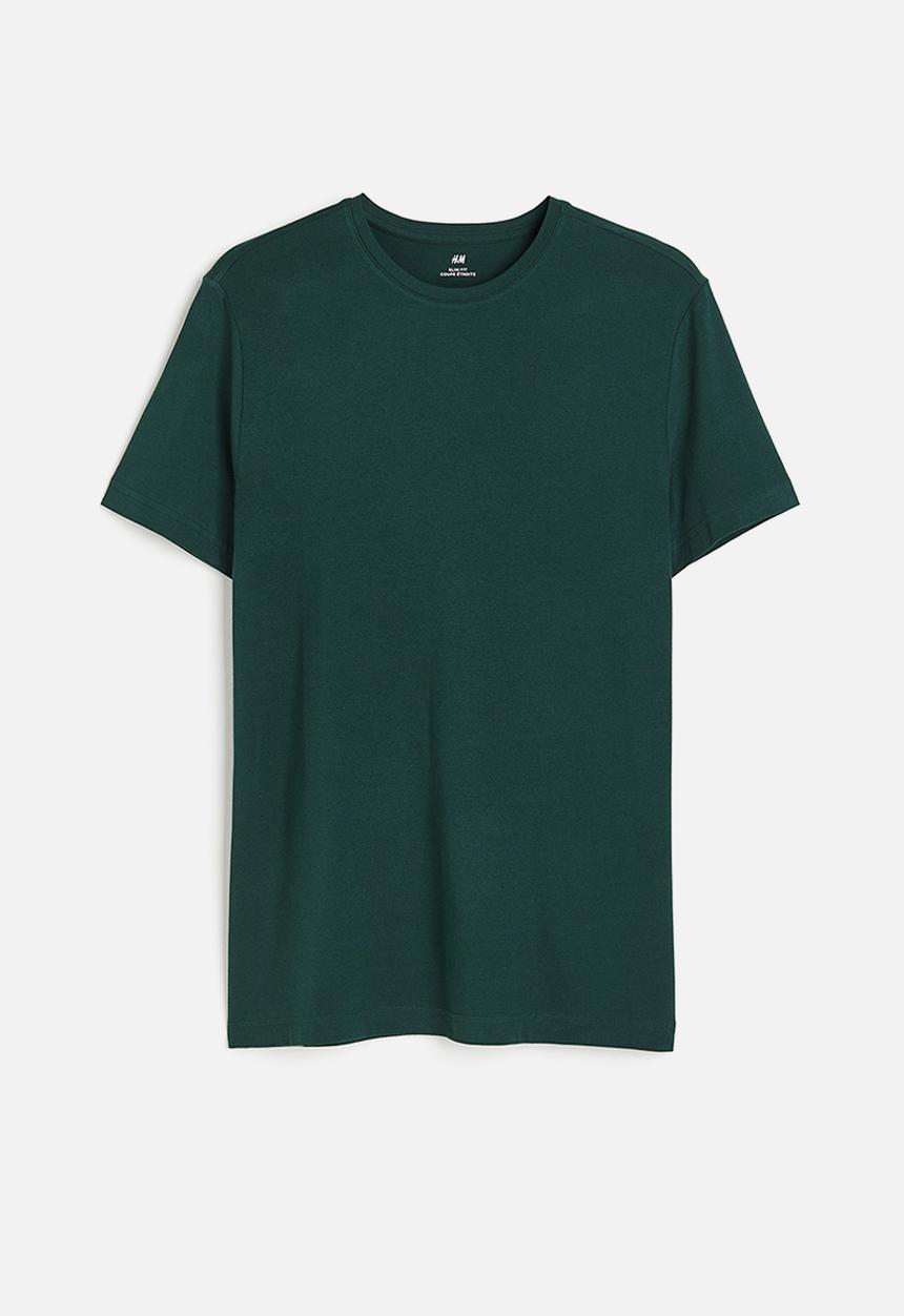 H&M - Slim fit t-shirt - forest green