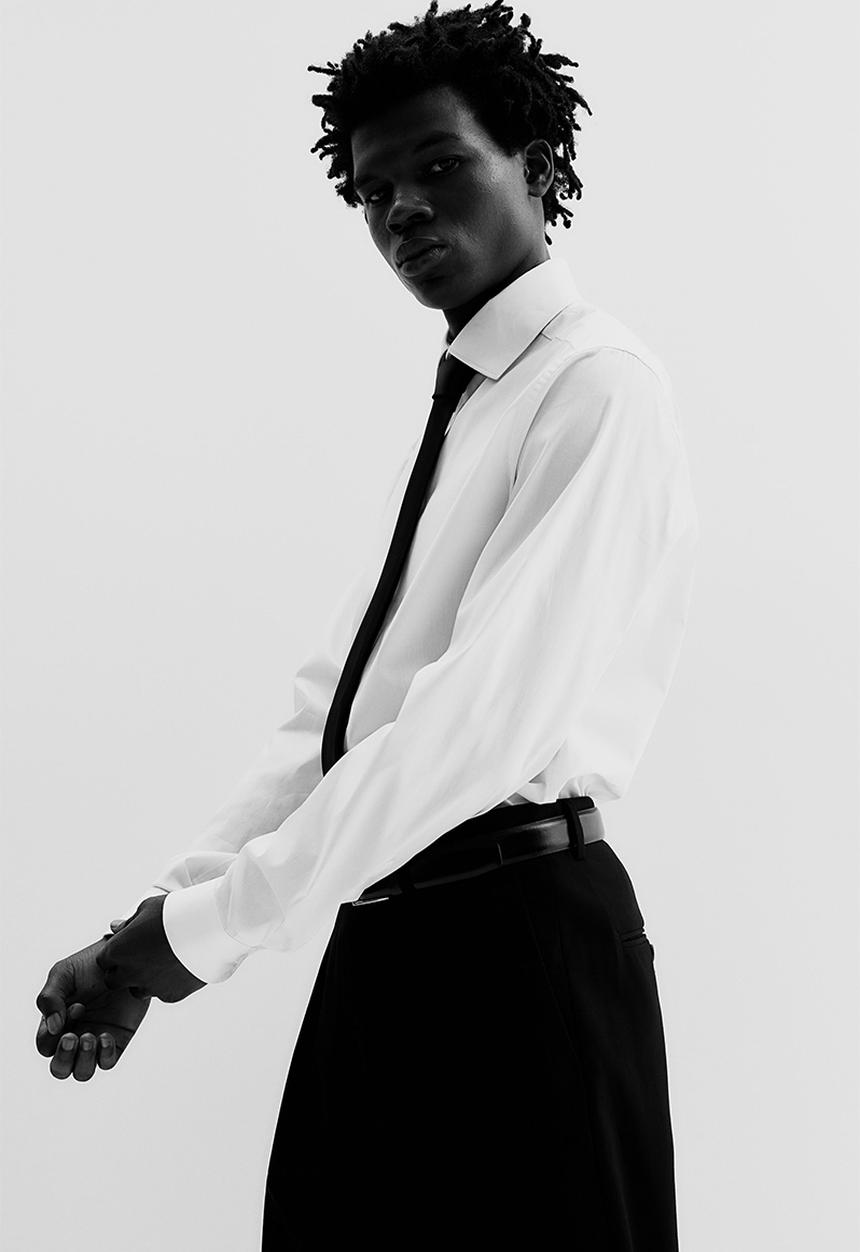H&M - Slim fit stretch shirt - white