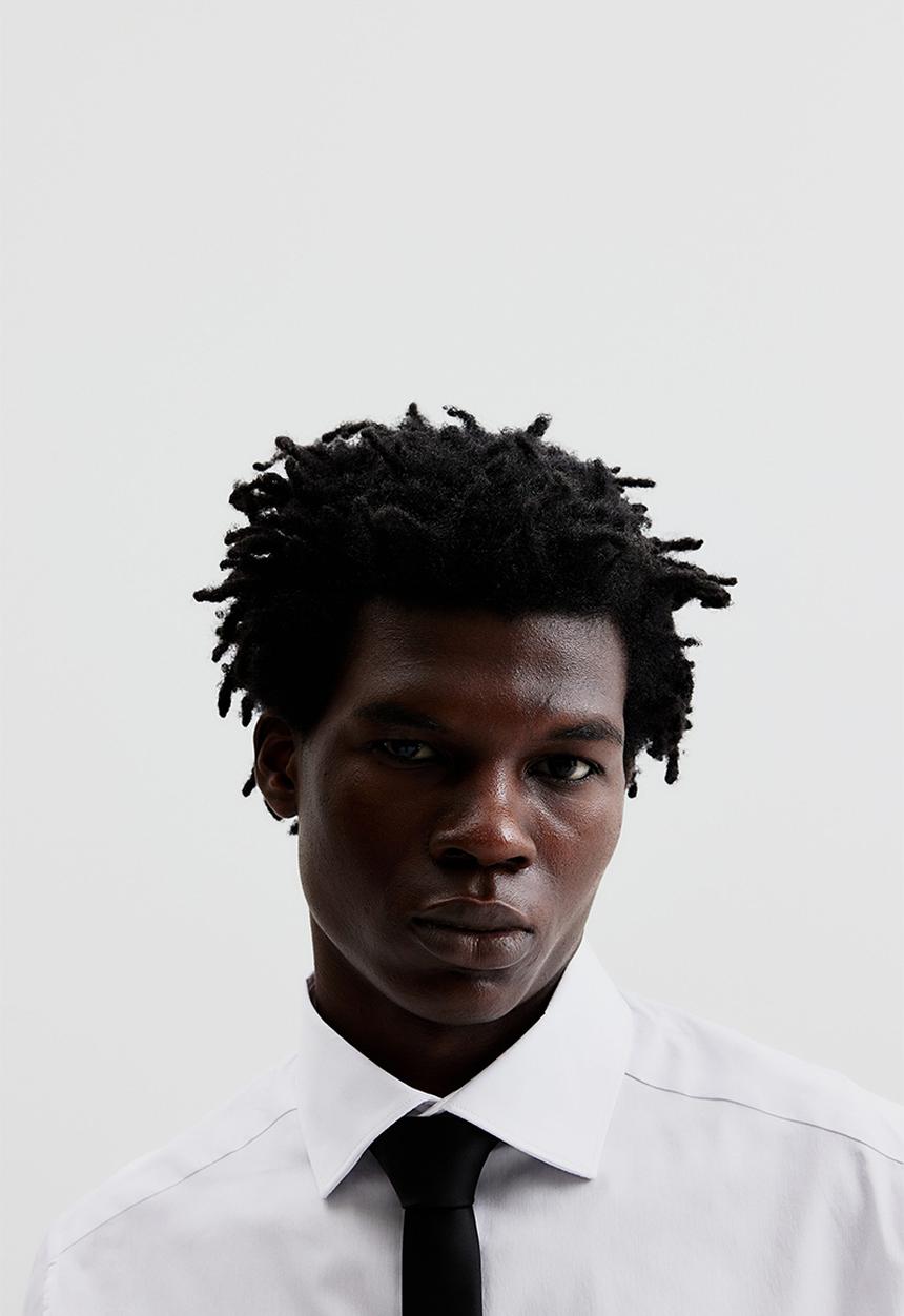 H&M - Slim fit stretch shirt - white