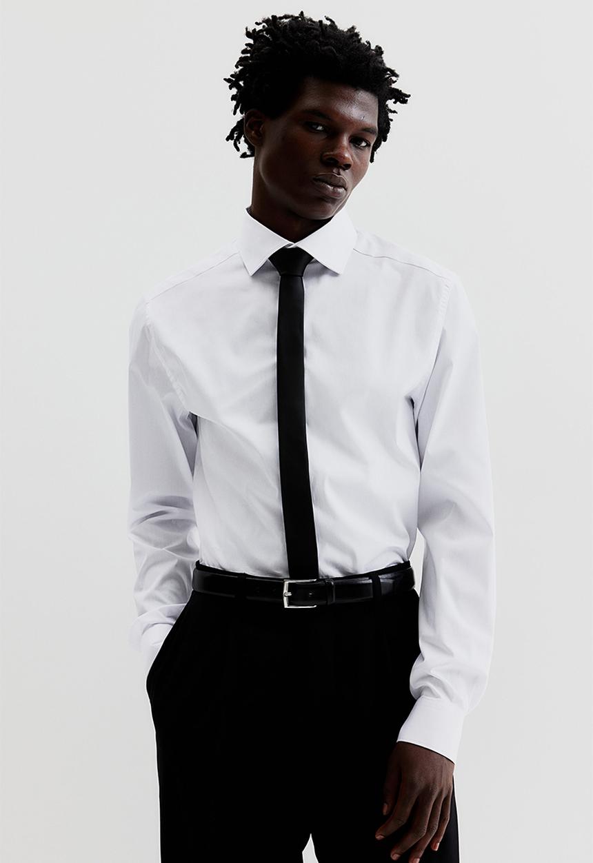 H&M - Slim fit stretch shirt - white