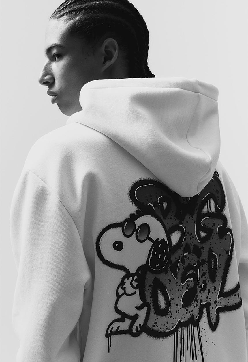 H&M - Regular fit hoodie - cream/snoopy