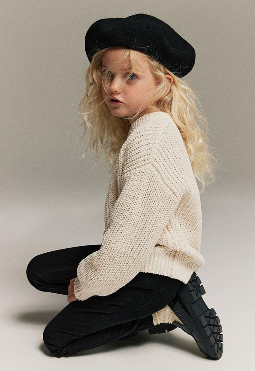 H&M - Corduroy treggings - black