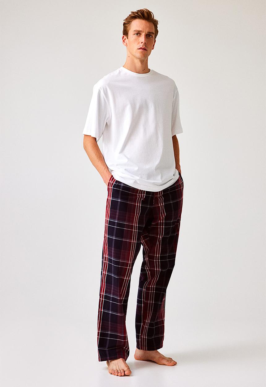 H&M - Relaxed fit pyjama bottoms - red/checked