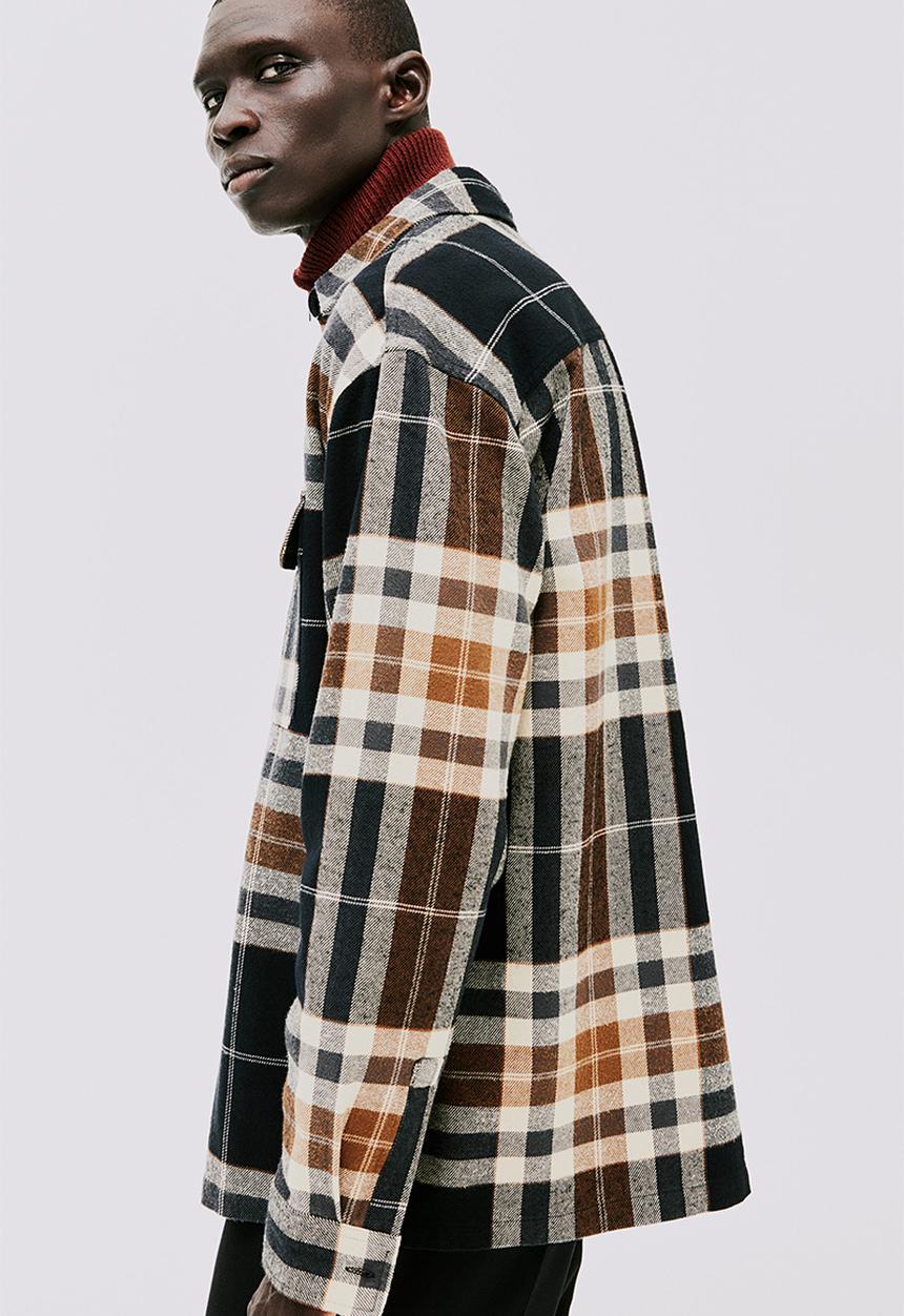 H&M - Relaxed fit overshirt - brown,multi