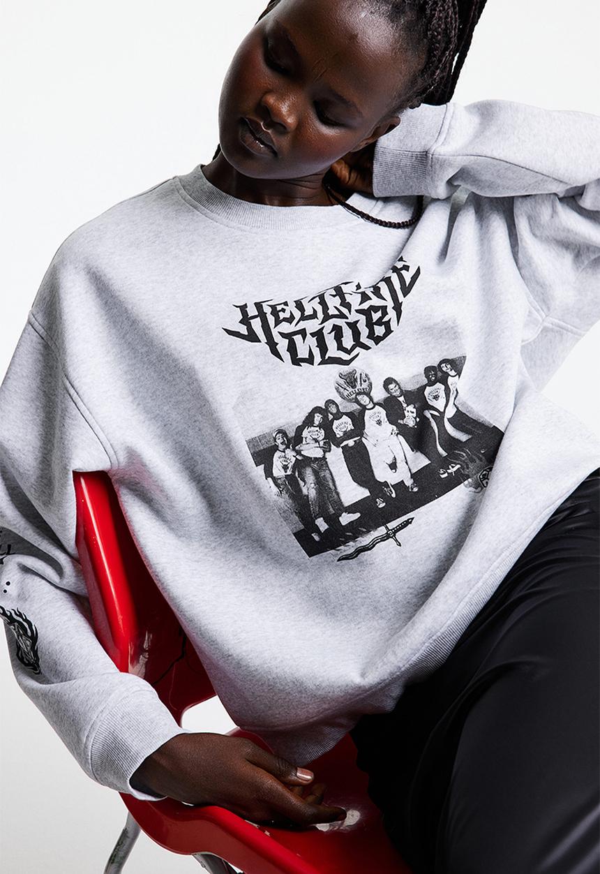 H&M - Printed sweatshirt - grey marl & stranger things