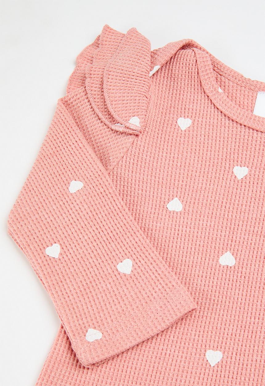 Pop Candy - 3 Piece printed romper set - pink