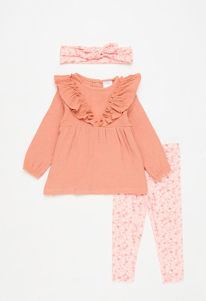 Pop Candy - 3 Piece top & legging set - orange & pink