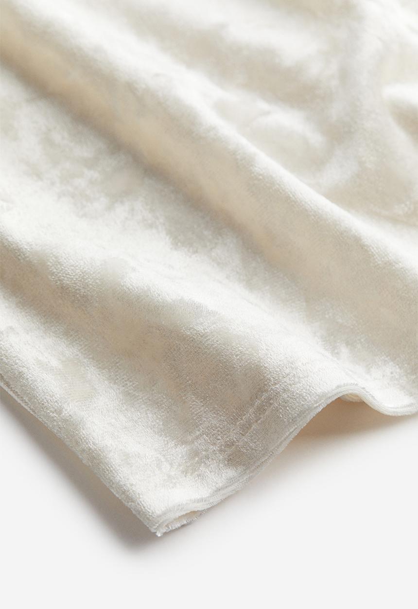 H&M - Long-sleeved velour top - white
