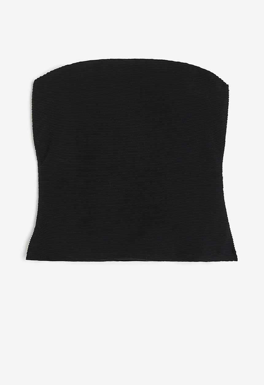 H&M - Textured tube top - black