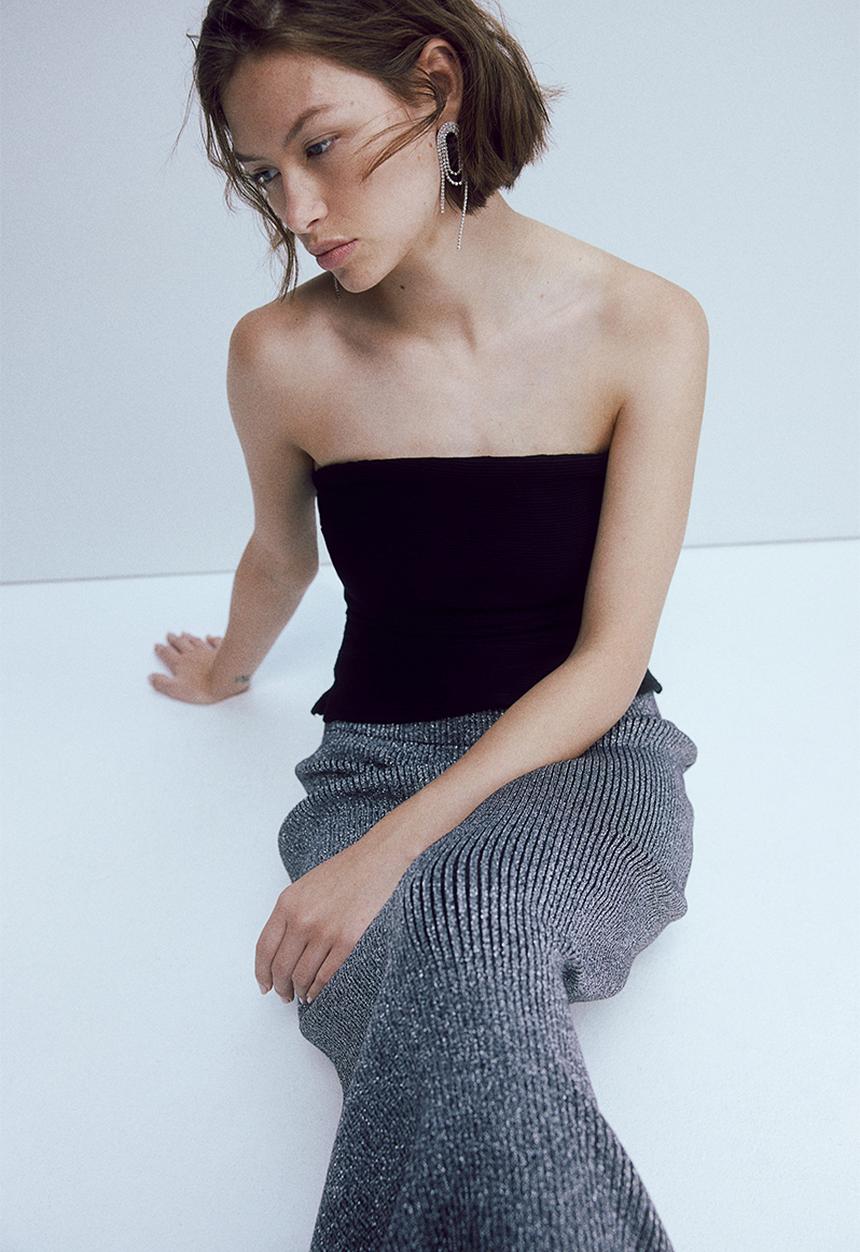 Textured tube top - black - 1160031001