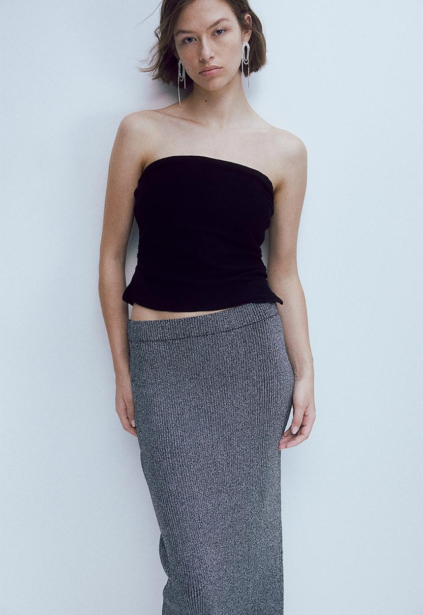 Textured tube top - black - 1160031001