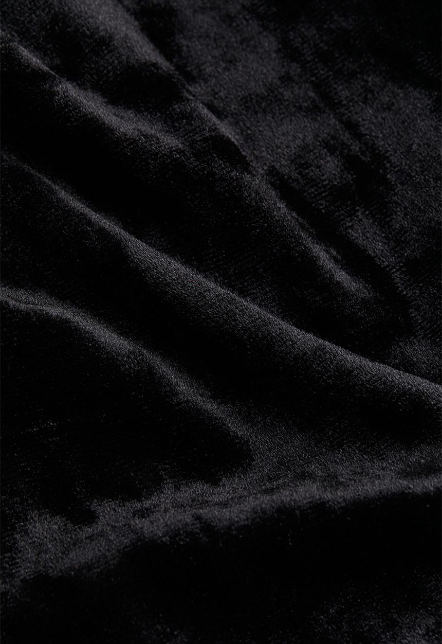 H&M - Long-sleeved velour top - black