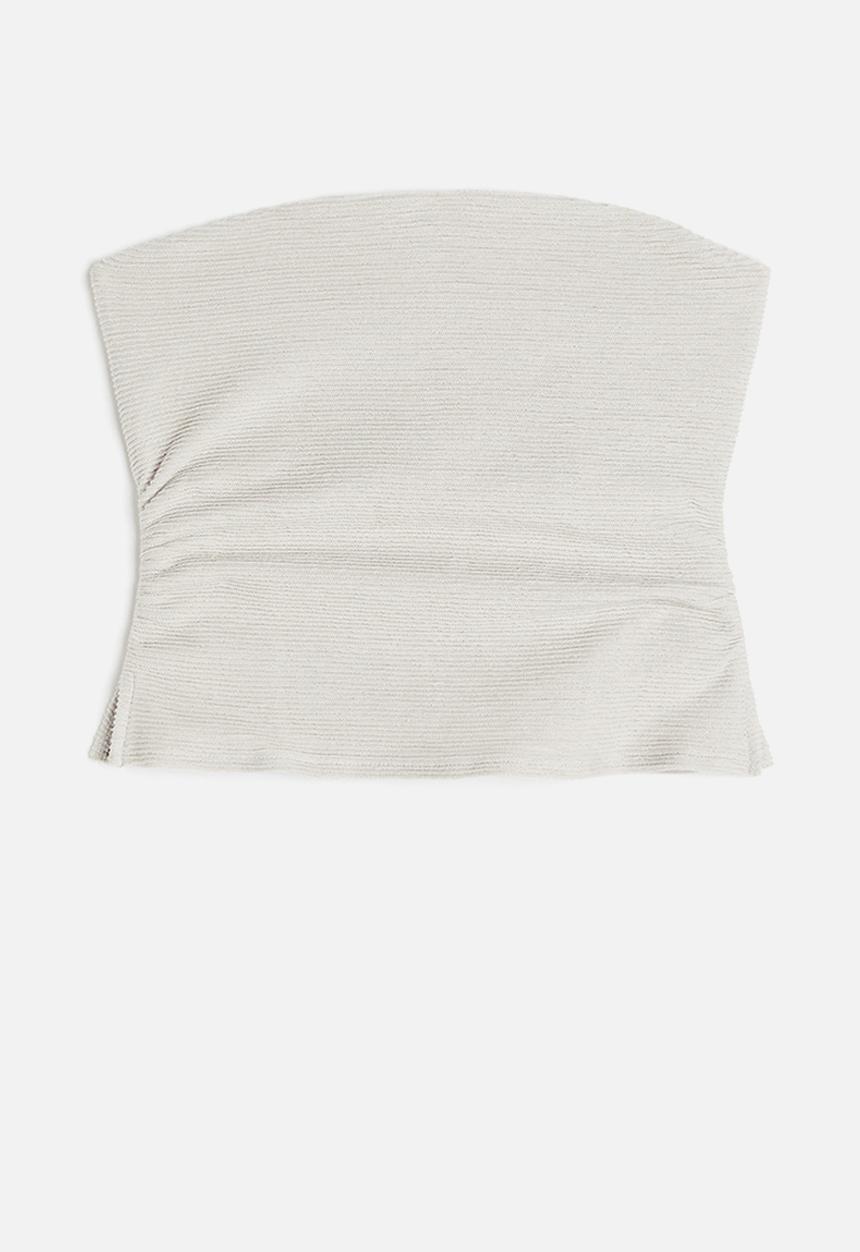 H&M - Textured tube top - light greige