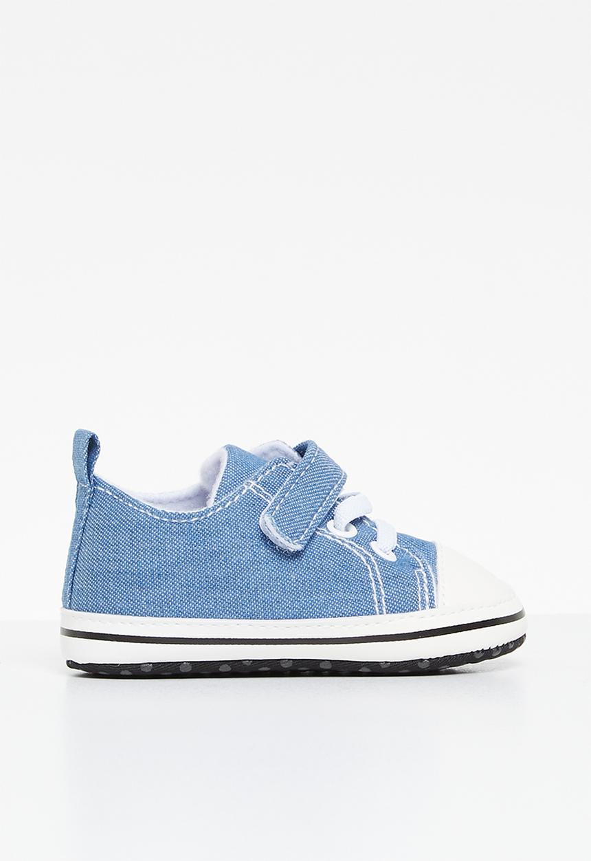 Pop Candy - Velcro & strap sneakers - blue & white