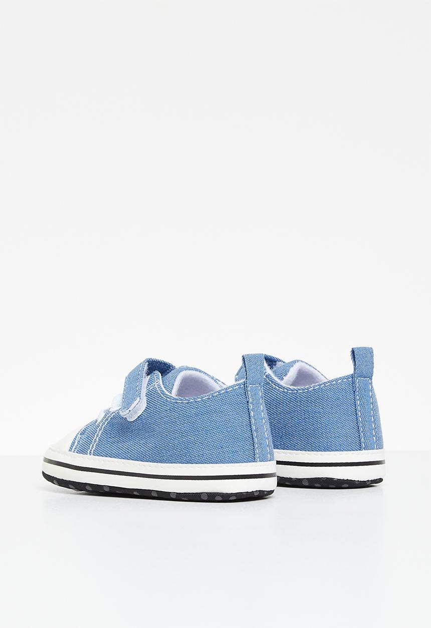 Pop Candy - Velcro & strap sneakers - blue & white