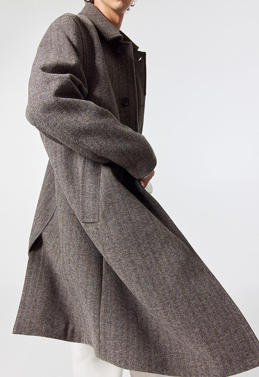 H&M - Loose fit wool-blend car coat - dark brown