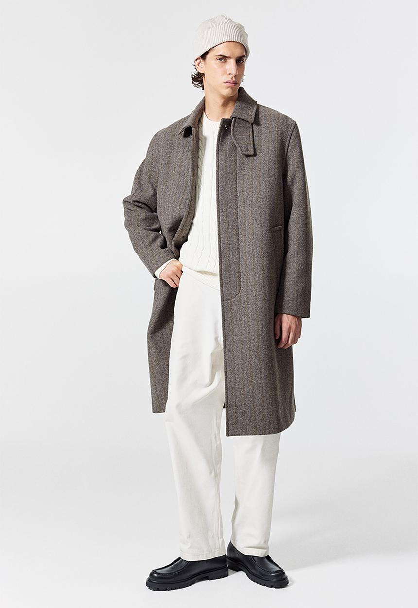 H&M - Loose fit wool-blend car coat - dark brown