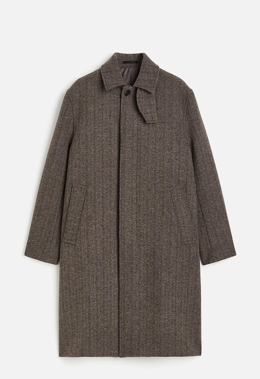 H&M - Loose fit wool-blend car coat - dark brown