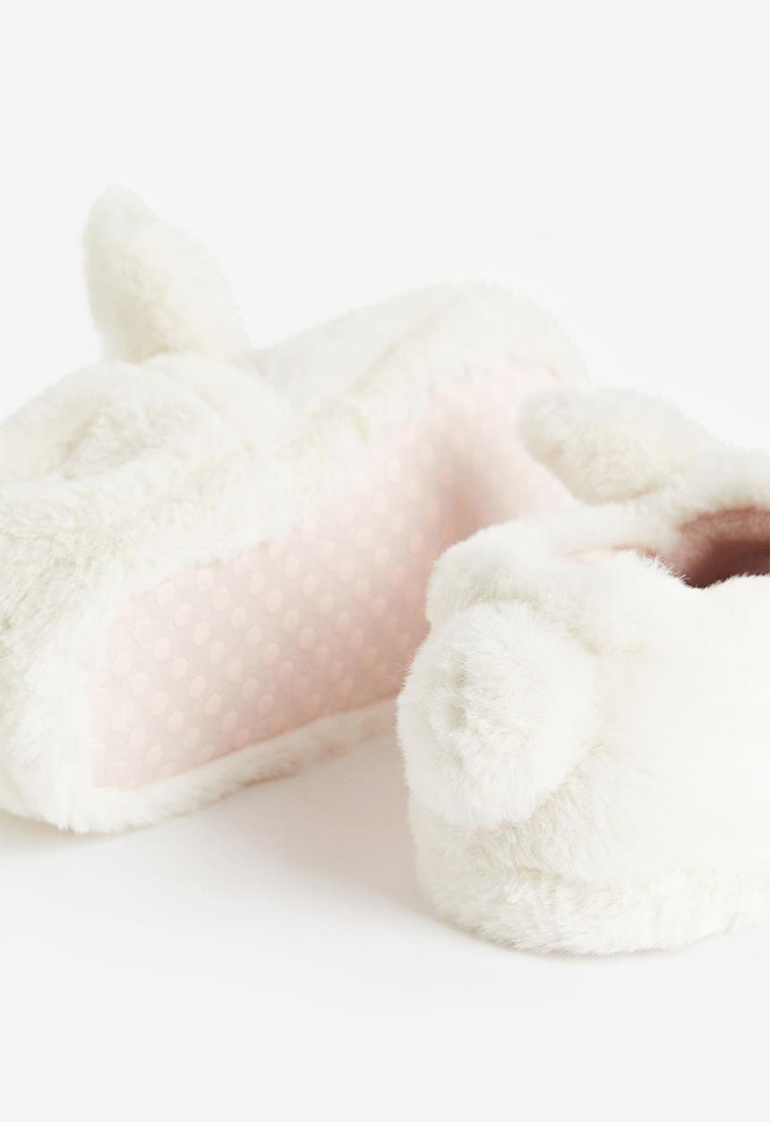 H&M - Fluffy animal slippers - white bunny