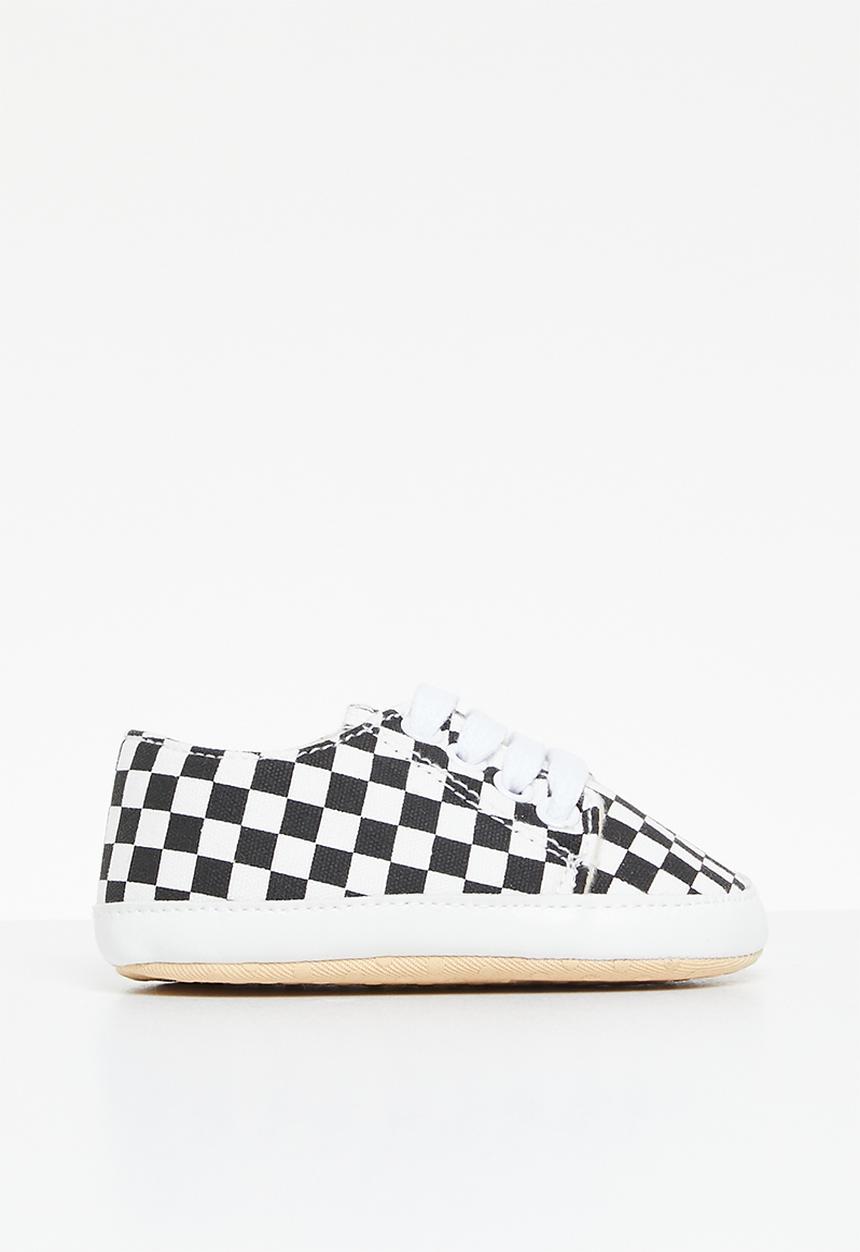 Pop Candy - Check lace up sneakers - black & white