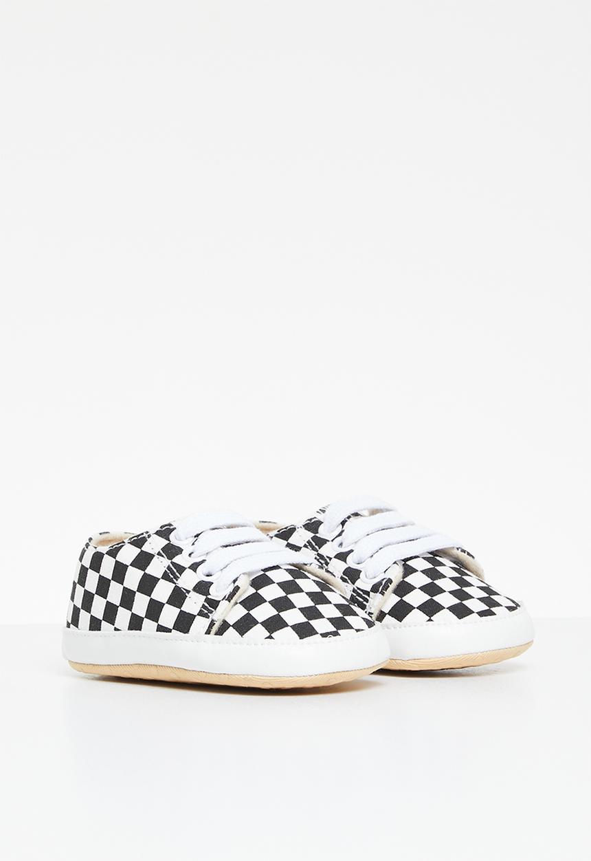 Pop Candy - Check lace up sneakers - black & white