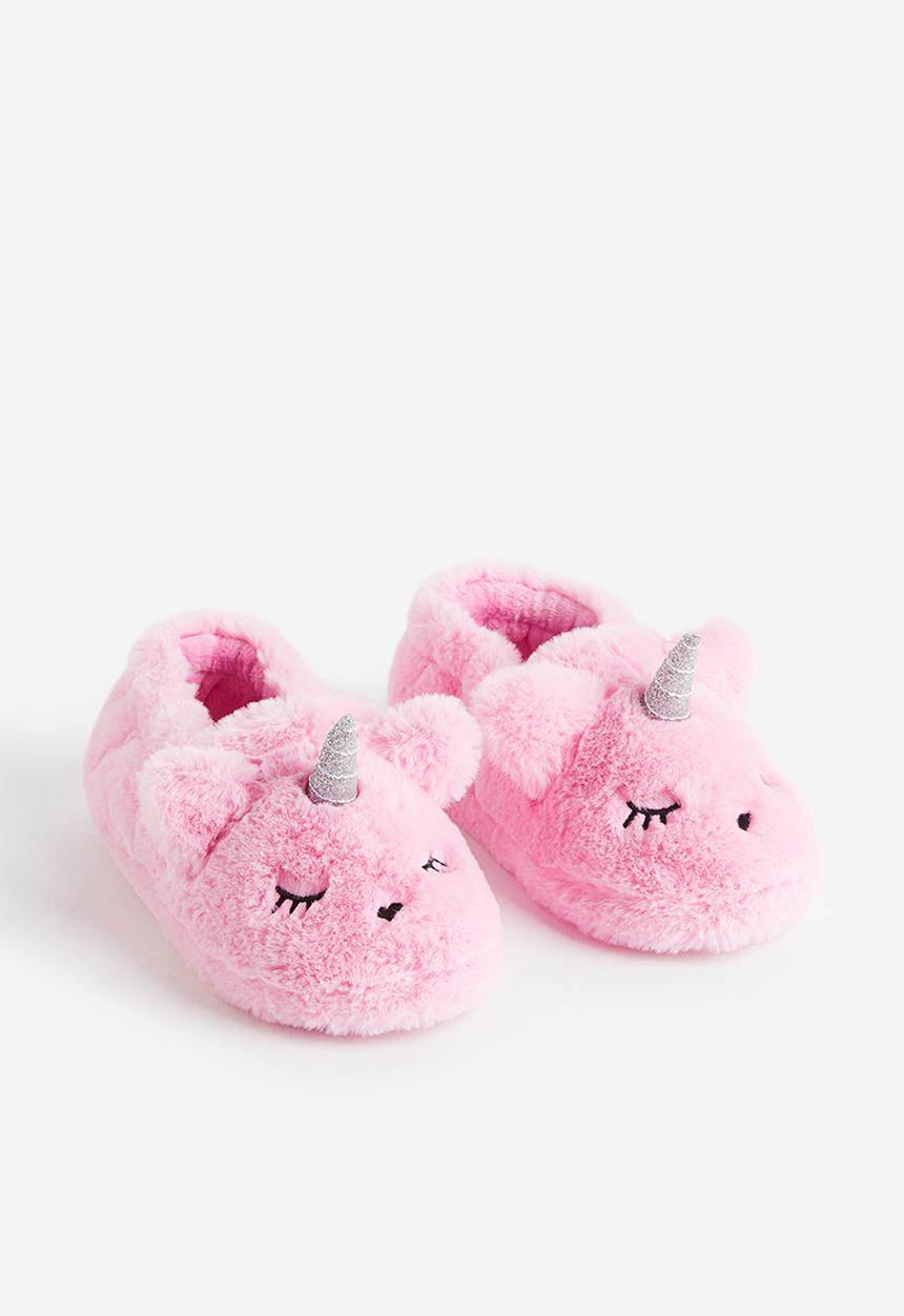 H&M - Appliquéd slippers - pink unicorn