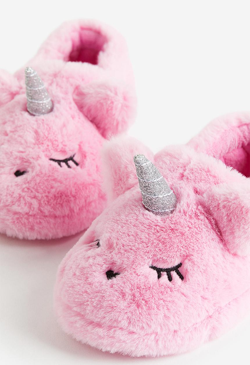 H&M - Appliquéd slippers - pink unicorn