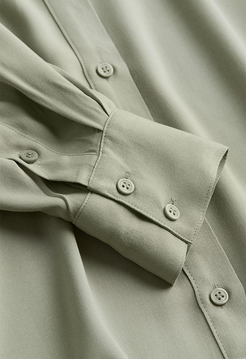 H&M - Mama before & after tie-belt shirt - light khaki green
