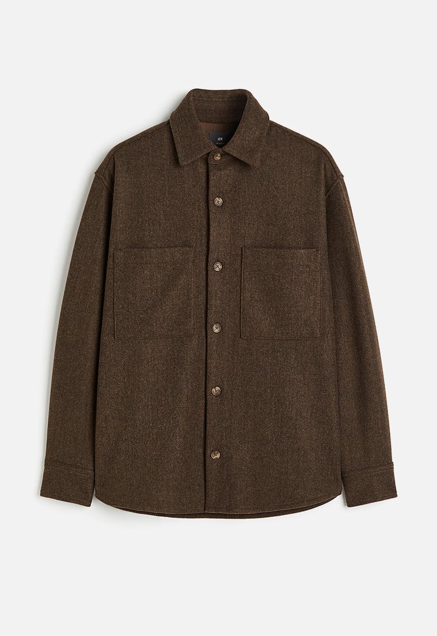 H&M - Loose fit overshirt - dark brown