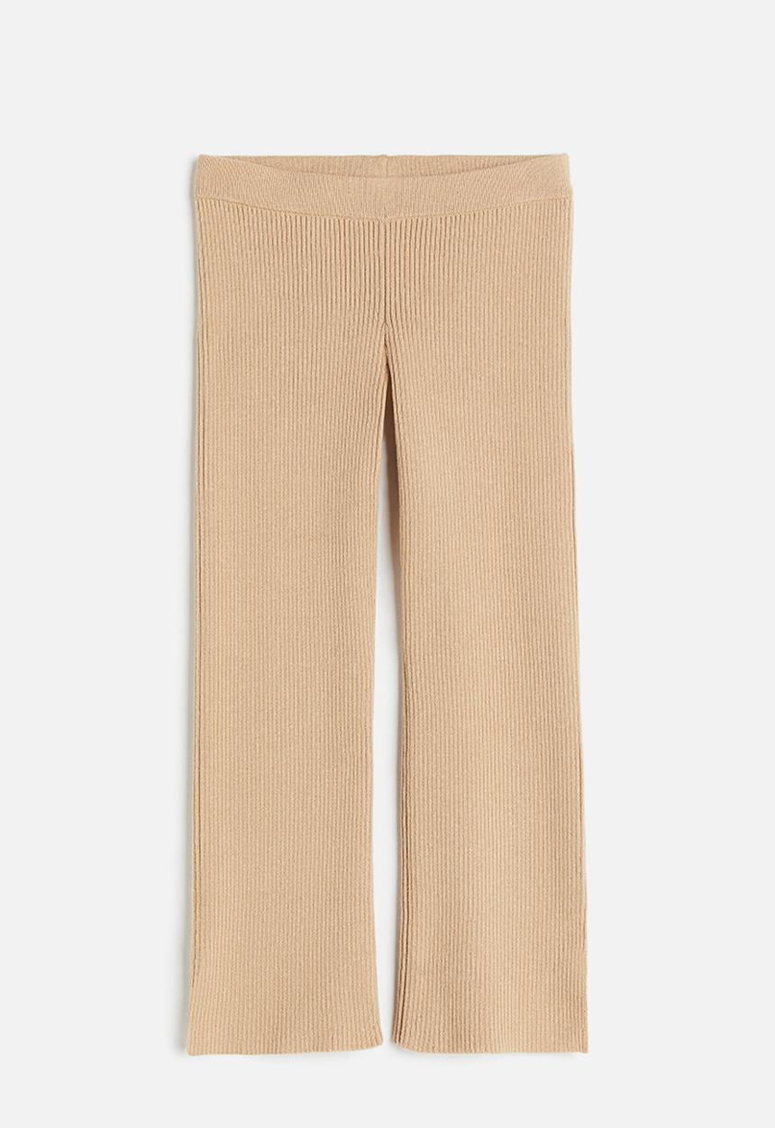 H&M - Rib-knit leggings - beige